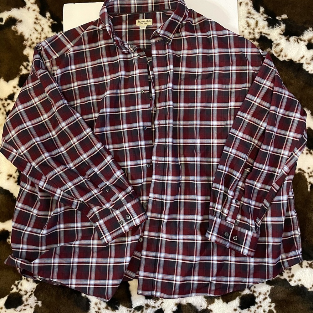 St. Johns Bay 4xl plaid button down dress shirt.